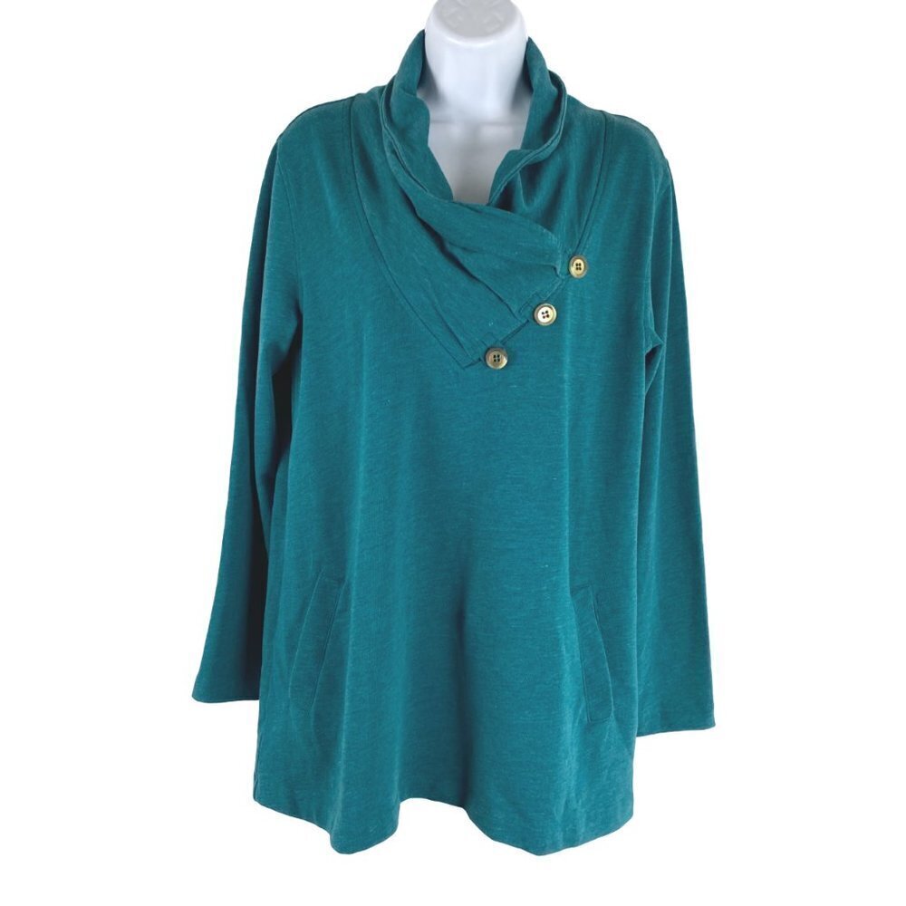 Soft Surroundings Westminster Sweatshirt Small Spruce Green NWT TP-2394‎